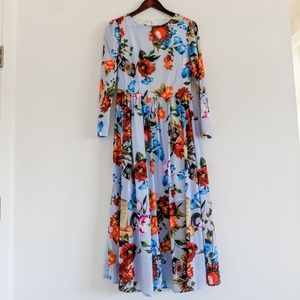 Pale blue floral maxi dress